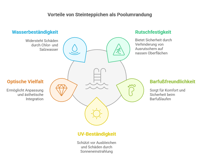 Warum eignet sich ein Steinteppich besonders gut als Poolumrandung_Grafik