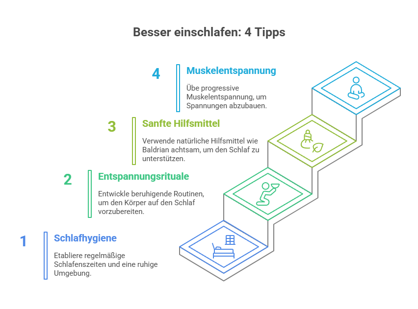 Besser einschlafen_ Tipps, die dir wirklich helfen - Grafik