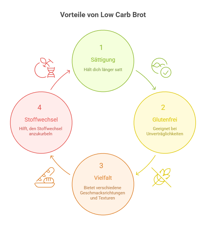 Die Vorteile von Low Carb Brot auf einen Blick - Grafik