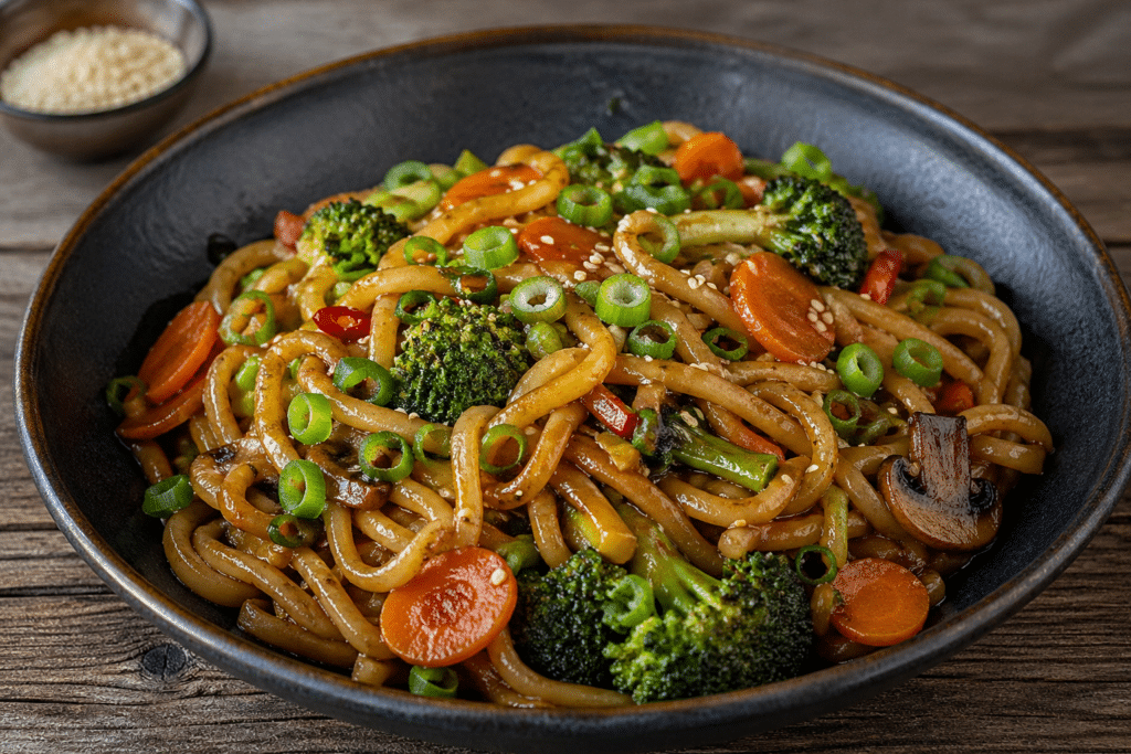 Rezept Gebratene Udon Nudeln mit Gemüse und Ingwer