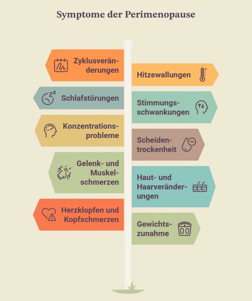 Die häufigsten Perimenopause Symptome - Grafik