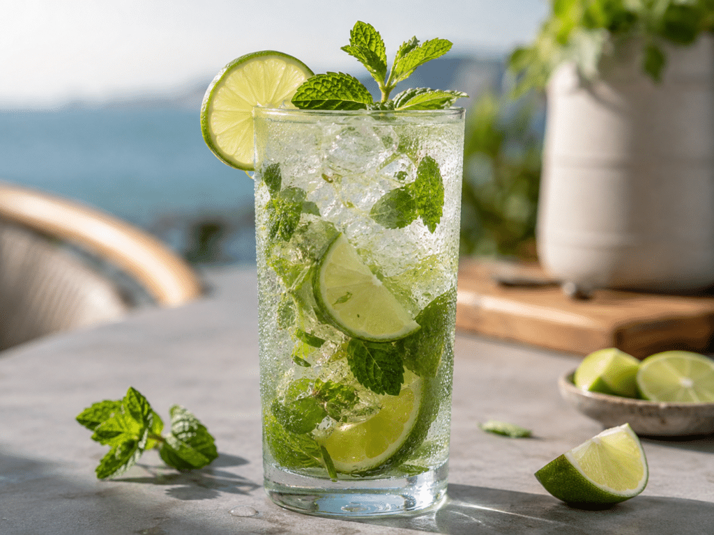 Virgin Mojito mit Limette und Minze
