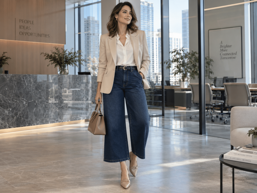 Culotte Jeans im Business