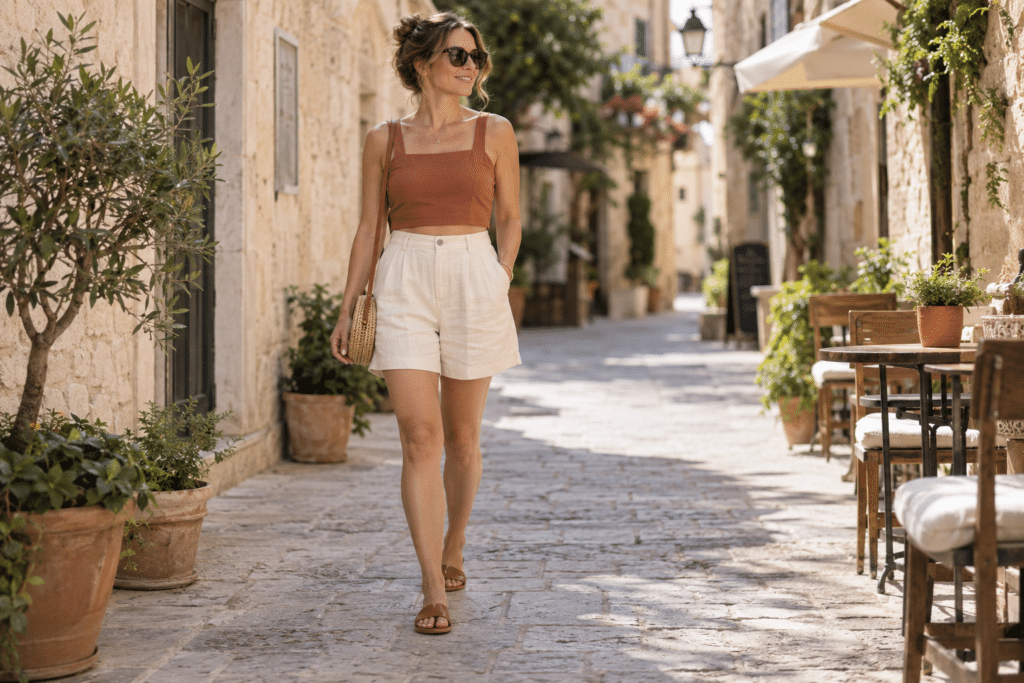 Sommerliche Looks mit Crop Top und Shorts